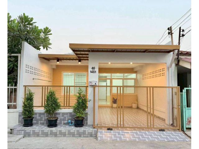 หมู่บ้านพฤกษา3  ถนนวัดลาดปลาดุก บางบัวทอง ทาวน์เฮาส์ชั้นเดียว ตกแต่งใหม่พร้อมอยู่