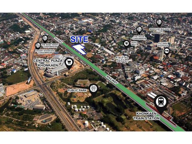 ที่ดิน 4-3-93 ไร่ ใกล้เซ็นทรัลขอนแก่น ตำบลในเมือง อำเภอเมือง จังหวัดขอนแก่น