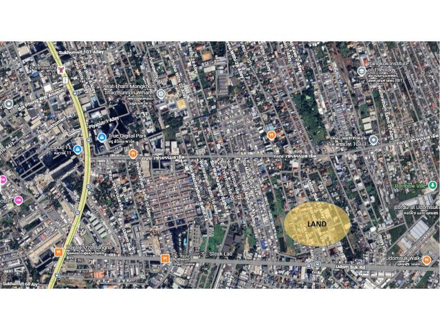 ขายที่ดินย่านอุดมสุข ทำเลเมือง ใกล้รถไฟฟ้า เหมาะลงทุนระยะยาว