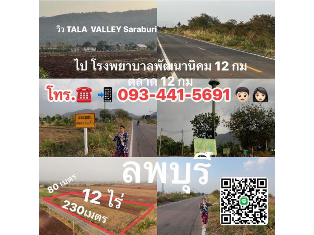 ขายที่ดินลพบุรี ติดถนน ใกล้ตลาดใกล้โรงพยาบาลพัฒนานิคม12กิโลเมตร ขายถูกทำเลดีต่อได้ ขาย12ไร่x600,000บาท อำเภอพัฒนิคม