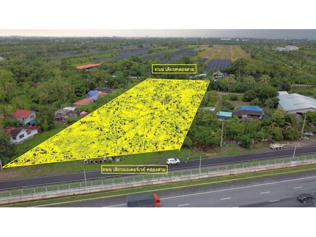ขายที่ดินติดถนนมอเตอร์เวย์ บางปะอิน ช่วง กม 6.5 ตำบลคลองสาม คลองหลวง สุดยอดทำเลดี .