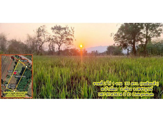 ขายที่ 2 ไร่ 1งาน ติดถนนลาดยาง ต.บ้านโตก