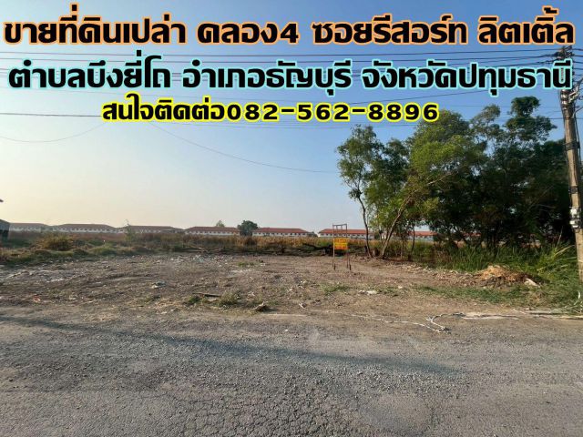 ขายที่ดินเปล่า คลอง4 ซอยรีสอร์ท ลิตเติ้ล