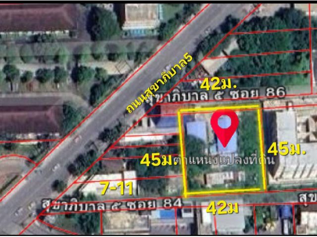 ที่ดินถนนสุขาภิบาล 5  สายไหม (1-1-05ไร่) ขาย 20 ล้าน หน้ากว้าง 42 ม. ลึก 45 ม. พื้นที่สีเหลือง ย 3