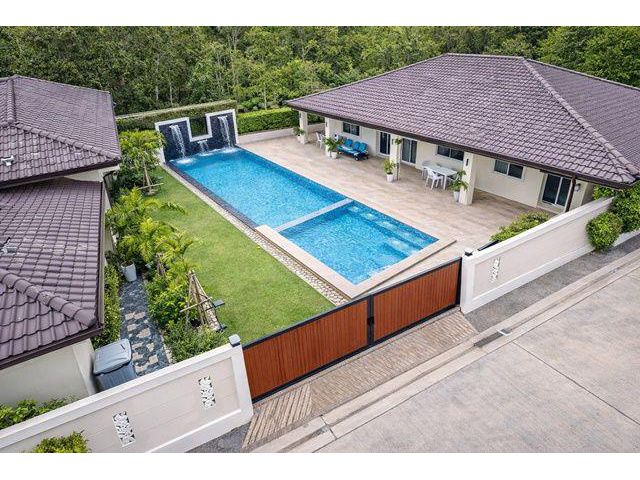 เช่า Pool Villa บ้านเดี่ยวหรู สไตล์โมเดิร์น 7 น้ำ ใกล้ตลาดห้วยใหญ่ 900ม. 6นอน 215 ตร.ว. 600 ตร.ม. พรีเมียม