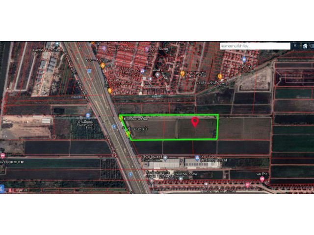 ขายที่ดิน 34-0-39 ไร่ ผังเมืองสีเขียว ต.บึงคำพร้อย อ.ลำลูกกา จ.ปทุมธานี ตั้งอยู่ติดถนนเลียบถนนกาญจนาภิเษก ฝั่งตะะวันออก