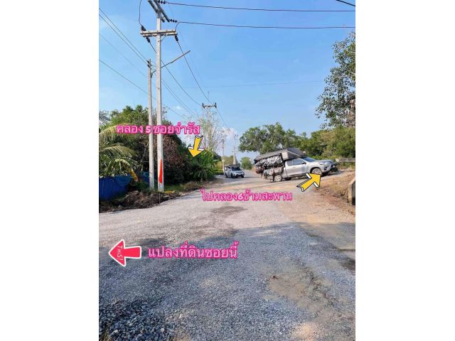 คลอง 5 คลองหลวง  (วิ่งซอยจำรัส) ปทุม 1.49 ล้าน/ไร่
