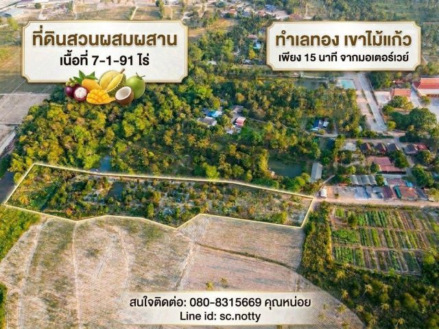 ขายที่ดินสวนผสม ทำเลทอง เขาไม้แก้ว จ.ชลบุรี