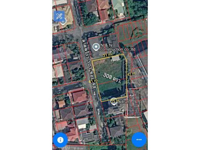 ขายที่ดินเปล่า 308 ตรว. ถ.ลาดพร้าว ซอย 101 แยก 44 หมู่บ้านเสรี ลาดพร้าว เขตบางกะปิ กทม.