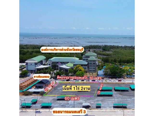 ที่ดินติดกับองค์การบริหารส่วนจังหวัดชลบุรี 1ไร่2งาน เหมา 27ล้าน ต.เสม็ด อ.เมือง จ.ชลบุรี ที่ดินติดถนนนารถมนตเสวี1