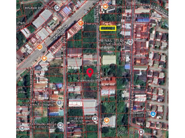 ขายที่ดิน ซ.คู้บอน 26 เนื้อที่ 92 ตร.ว หน้ากว้าง 10 เมตร ลึก 37 เมตร เข้าซอย 100 เมตร ราคาพิเศษ