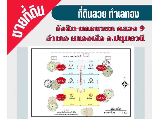 ด่วนๆที่ดินเงินผ่อนมาแล้ว คลองเก้า อ.หนองเสือ จ.ปทุมธานี ผ่อนเพียงเดือนละ 8,000 บาท/เดือน เริ่มต้นที่ 110 ตร.วมี 2 ล็อก