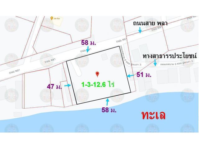 ที่ดินสวยให้เช่าทำรีสอร์ทและร้านอาหารเกือบ2ไร่ ติดทะเล สามารถเดินลงหาดได้เลย