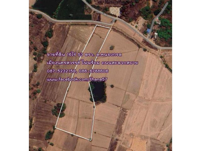 ขายที่ดิน 16ไร่ บ้านหนองกรดเมืองนครสวรรค์