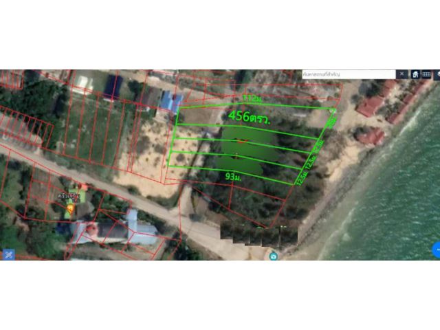 ที่ดินติดทะเลหาดเพชร เนื้อที่456ตรว. หน้าหาดสวย