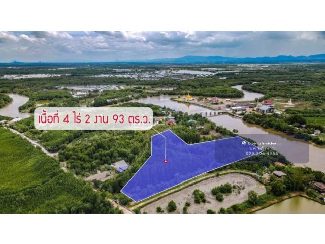 ขายที่ติดแม่น้ำเพชรบุรี 4-2-93ไร่ อ.บ้านแหลม จ.เพชรบุรี