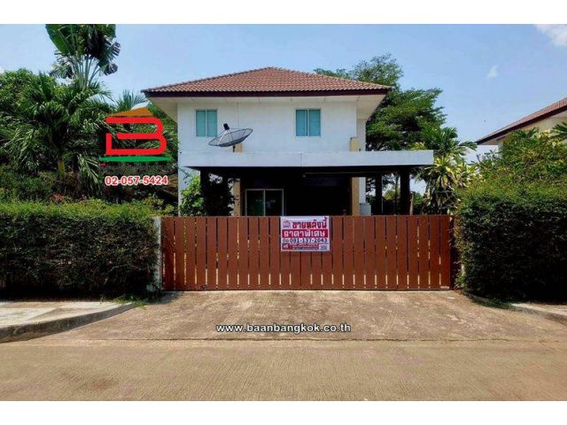 บ้านเดี่ยว 2 ชั้น เนื้อที่ 142.3 ตร.ว. โครงการ การ์เด้นลากูน่า อ่อนนุช-สุวรรณภูมิ ถนนหลวงแพ่ง ตำบลคลองหลวงแพ่ง อำเภอเมือ