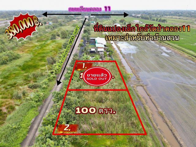 คลอง 11 อ.หนองเสือ จ.ปทุมธานี ️ที่ดินแปลงเล็กทำเลดี