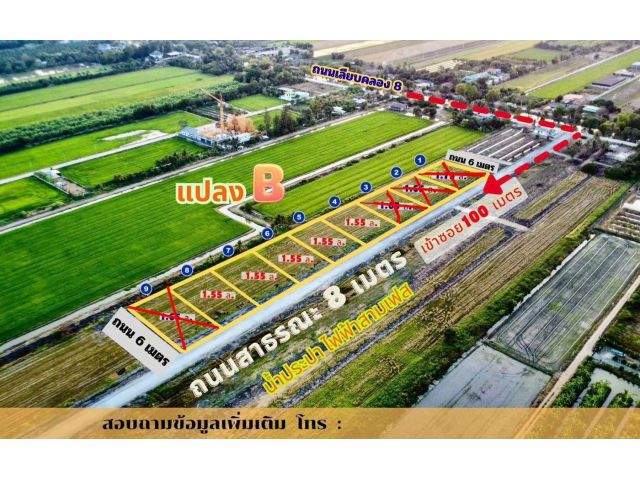 พิกัดคลอง 8 ฝั่งตะวันออก อำเภอหนองเสือ จังหวัดปทุมธานี
