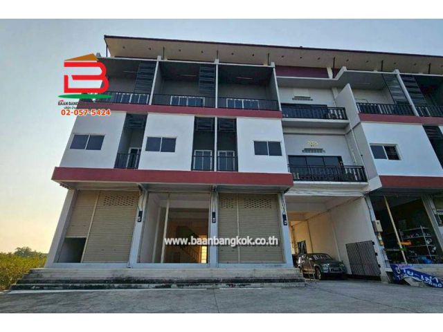 อาคารพาณิชย์ เนื้อที่ 22.5 ตรว. ติดกับหมู่บ้านธาราพฤกษ์ (ใกล้โรงเรียนกันต์วิชญ์) ถนนคลองใหม่ ตำบลบางช้าง อำเภอสามพราน