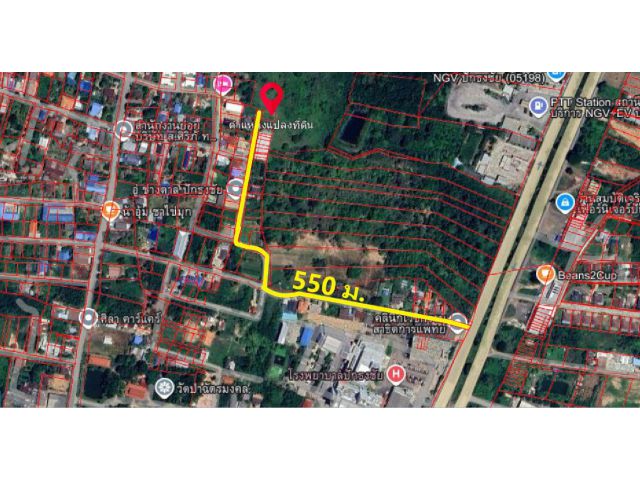 ขายที่ดินตำบลธงชัยเหนือ อำเภอปักธงชัย จังหวัดนครราชสีมา เนื้อที่รวม 155.5 ตารางวา