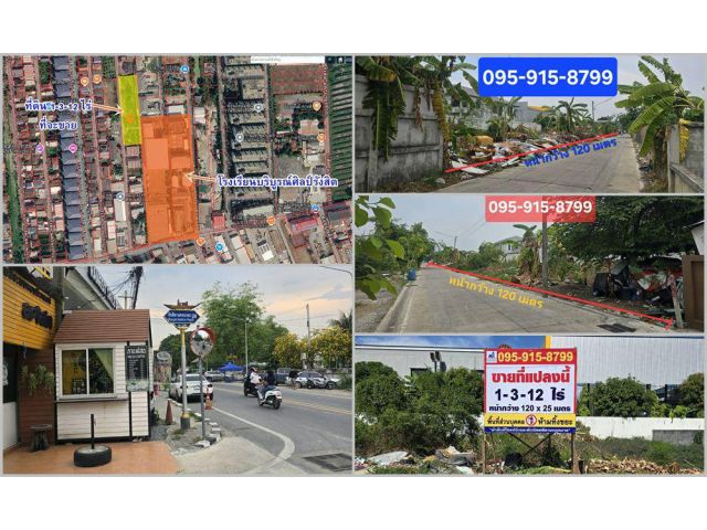 ขายที่ดินทำเลทอง 1-3-12 ไร่ ผืนสวยหน้ากว้าง! ย่านรังสิต-นค16,37รนายก 26 (ติดโรงเรียนบริบูรณ์ศิลป์ - ใกล้ตลาดศิริทรัพย์)