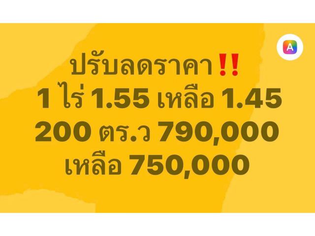 คลอง 8 โซน B (ธงสีเหลือง) เนื้อที่ 1 ไร่ ราคาไร่ละ 1.55 ล้าน ลดราคา 1.45 ล้าน หน้ากว้าง 35 เมตร ลึก 45 เมตร