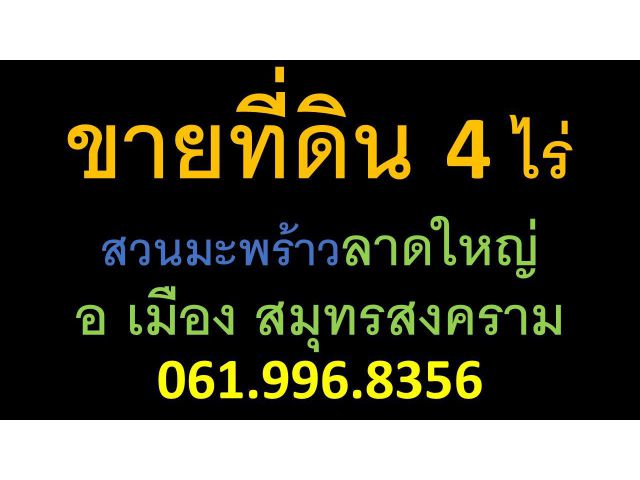 ขายที่ดิน 4 ไร่ ลาดใหญ่