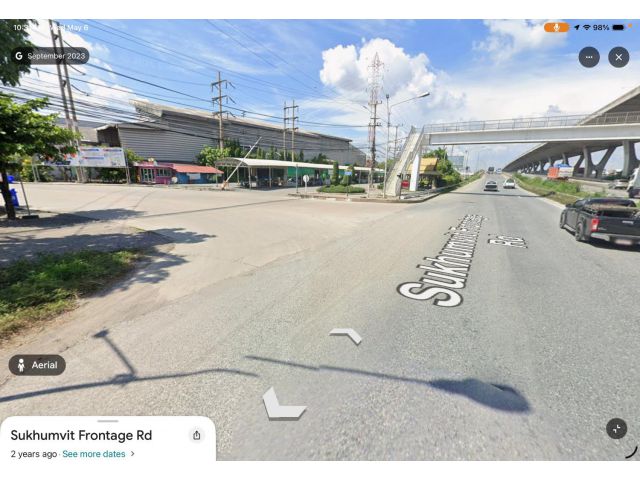 ที่ดิน ท่าข้าม บางปะกง สุขุมวิท+บางนาตราด 494ตรว กว้าง43เมตร ถ
