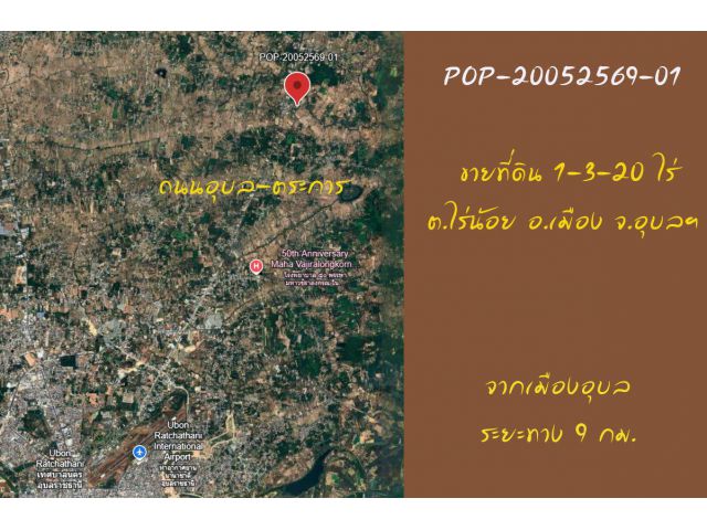 POP-20052569-01 ขายที่ดิน 1-3-20 ไร่ ต.ไร่น้อย อ.เมือง จ.อุบลฯ โซนวัดไร่น้อย