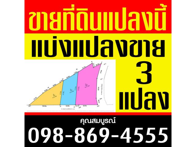 ขายที่ดิน 3ไร่ - 5 ไร่ ติดถนนสาย33สุพรรณบุรี-ป่าโมก ไผ่ขวาง