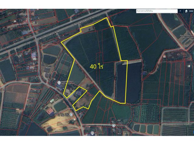 ขายที่ดิน เนื้อที่40 ไร่พร้อมบ้านชั้นเดียว รีโนเวทแล้ว1 หลัง