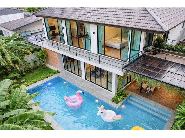 ใกล้โลตัส สันกำแพง 700 ม.168 ตร.ม. เชียงใหม่ พูลวิลล่าหรูให้เช่า Tube Trek Waterpark ปตท.สันป่าค่า สันกำแพง 1.1กม. 3 นอน
