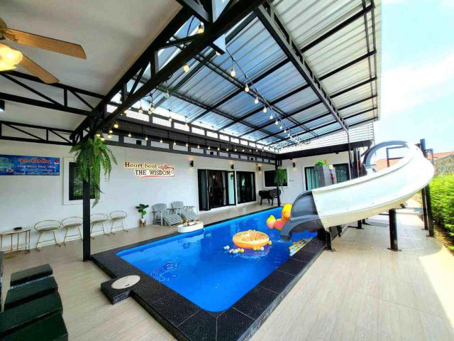 H1145 ปล่อยเช่า Pool Villa 4 ห้องนอน มาบประชัน ทำธุรกิจได้