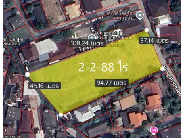 L643-ขายที่ดินผังแดง 2ไร่ครึ่ง เชียงใหม่ เมืองเชียงใหม่ หนองป่าครั่ง