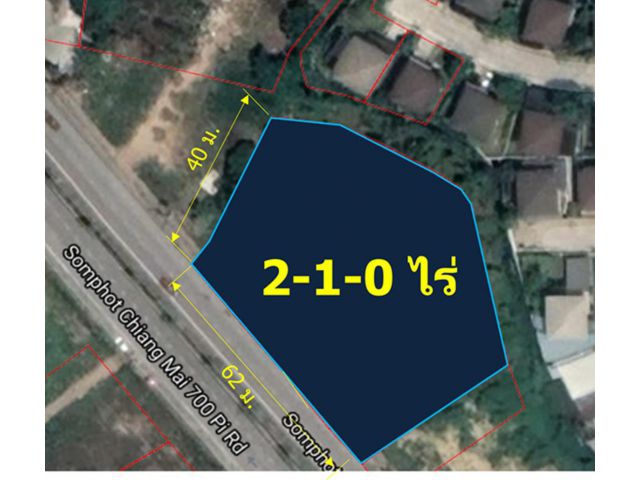 L374-ขายที่ดินผังเหลืองติดถ.วงแหวนรอบ2  2ไร่ เชียงใหม่ เมืองเชียงใหม่ สันผีเสื้อ
