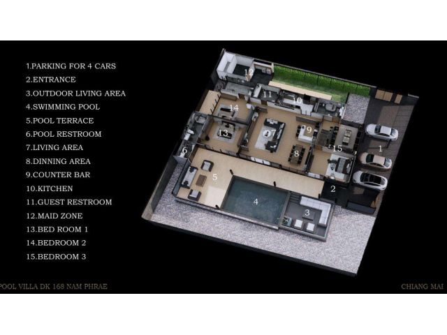 บ้าน POOL VILLA ขนาด 4ห้องนอน 6ห้องน้ำ 3ที่จอดรถ