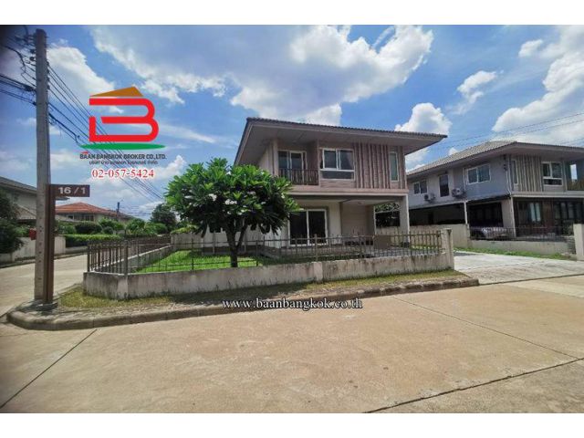 บ้านเดี่ยว คณาสิริ วงแหวน-พระราม 5 (ใกล้วัดป่ามณีกาญจน์) เนื้อที่ 61.5 ตรว. ตำบลศาลากลาง อำเภอบางกรวย จังหวัดนนทบุรี