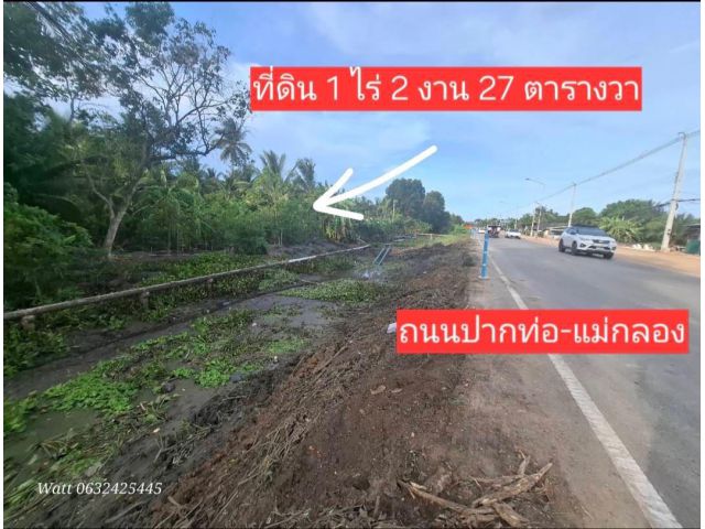 ขายที่ดินอัมพวาราคาถูก ติดถนนปากท่อ-แม่กลอง