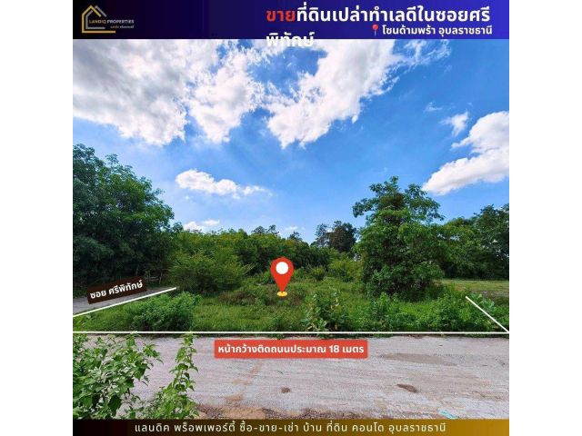 ขายที่ดิน 92.4 ตร.ว. ทำเลน่าอยู่ ซอยศรีพิทักษ์ ใกล้ ปตท.ด้ามพร้า อำเภอเมืองอุบลราชธานี เดินทางสะดวก เข้า-ออกเมืองง่าย