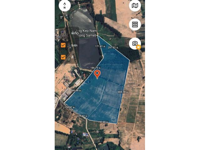 ที่ดินติดอ่างเก็บน้ำหนองเสม็ด 94-2-16ไร่ ไร่ละ 1.3ล้าน (เขตพื้นที่สีเหลือง) ต. หมอนนาง อ.พนัสนิคม จ.ชลบุรี สวยมาก