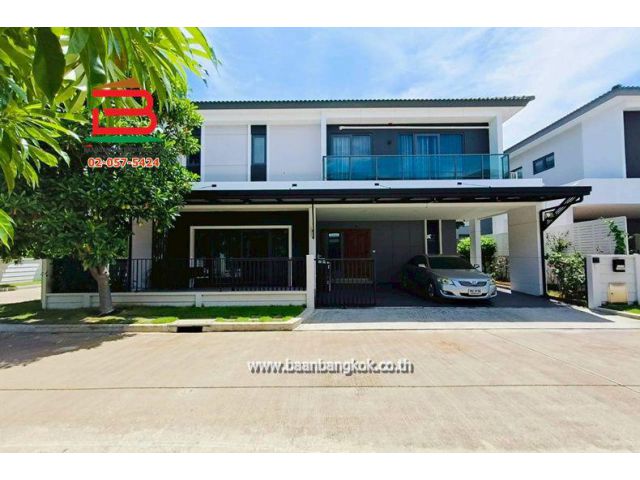 บ้านเดี่ยว 2 ชั้น หลังมุม โครงการ เซนโทร ราชพฤกษ์ 345 เนื้อที่ 61.5 ตรว. (ใกล้โรงพยาบาลปากเกร็ด 2) ถนนราชพฤกษ์ ตำบลลำโพ