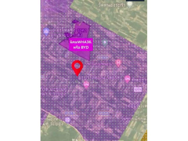 ขายที่ดิน 2 ไร่ หน้านิคมWHA.36 ซอย10 สาย13 พื้นที่สีม่วงลาย