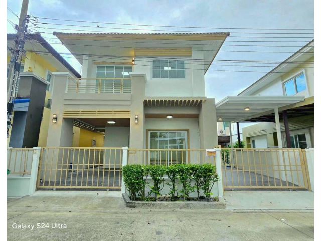 หมู่บ้านวิลล่าคุณาลัย1 วัดลาดปลาดุก บ้านแฝด 2 ชั้น ตกแต่งใหม่พร้อมอยู่ สไตล์บ้านเดี่ยวมีพื้นที่รอบบ้าน