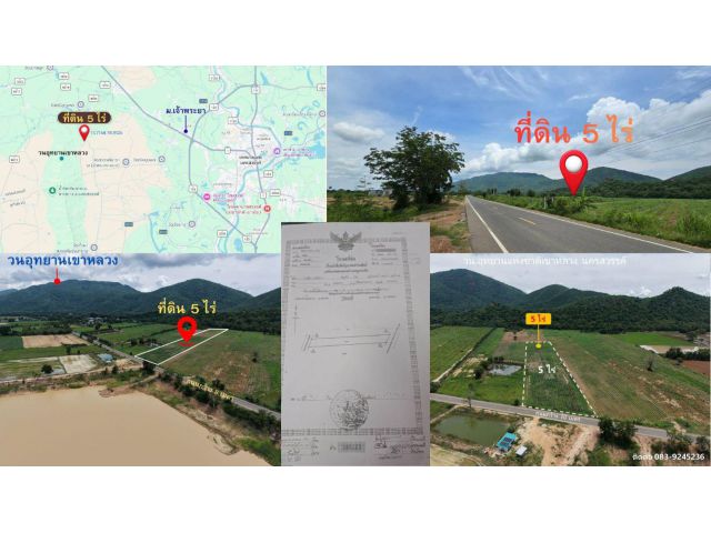 ขายที่ดิน 5 ไร่ ที่สวย ราคาถูก ติดเขา บรรยากาศดี