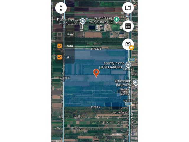 ที่ดินใกล้ถนนรังสิต-นครนายก คลอง12 เนื้อที่ 781-0-85ไร่ ไร่ละ 6.5แสน (1,625บาท/ตรว.) ต.หนองสามวัง อ.หนองเสือ จ.ปทุมธาน
