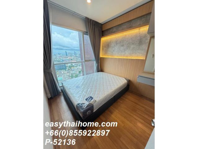 P-52136 | ปล่อยเช่า Lumpini Place Ratchada–Sathu (ลุมพินี เพลส รัชดา–สาธุ) คอนโด 2 ห้องนอน ชั้นสูง วิวเมืองสวย เฟอร์ครบ