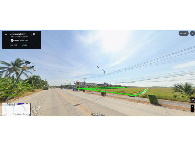 ขายที่ดิน 35 ไร่ ผังเมืองสีส้มเหลืองเขียว ต.บึงคำพร้อม อ.ลำลูกกา จ.ปทุมธานี ตั้งอยู่ติดถนนเทศบาลลำลูกกา 1 หรือถนนเลียบคล