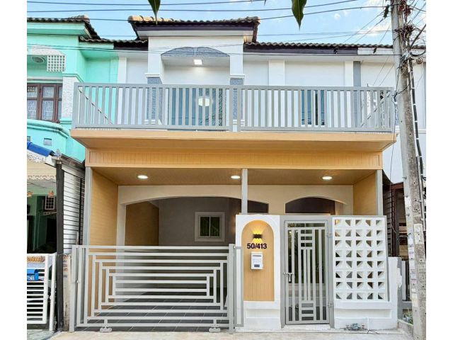 หมู่บ้านนันทิชา3/8 บางบัวทอง  บ้านกล้วย-ไทรน้อย ‭ทาวน์เฮาส์ 2 ชั้น ตกแต่งใหม่พร้อมอยู่ โครงการสงบ