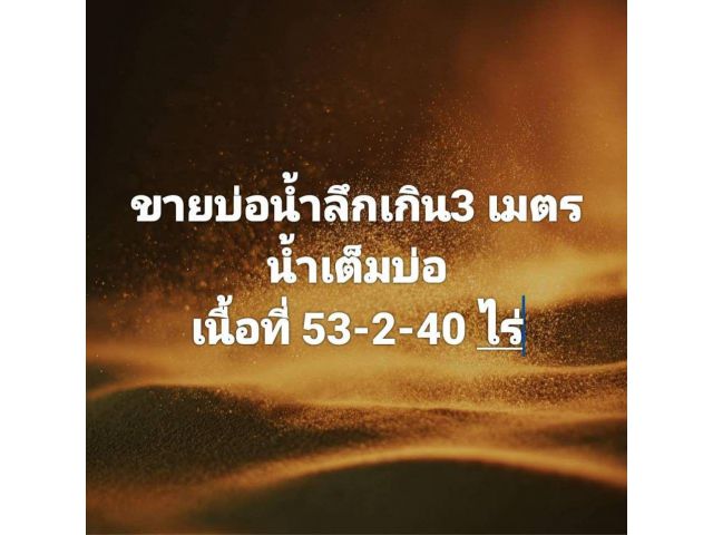 ขายที่ดินแหล่งผลิตน้ำ ลึกเกิน 3 เมตร 53 ไร่ 2 งาน 40 ตารางวา ชลบุรี